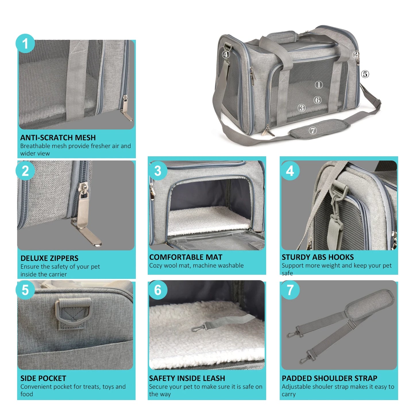 Airline-Approved Pet Carrier – Breathable & Portable Travel Bag